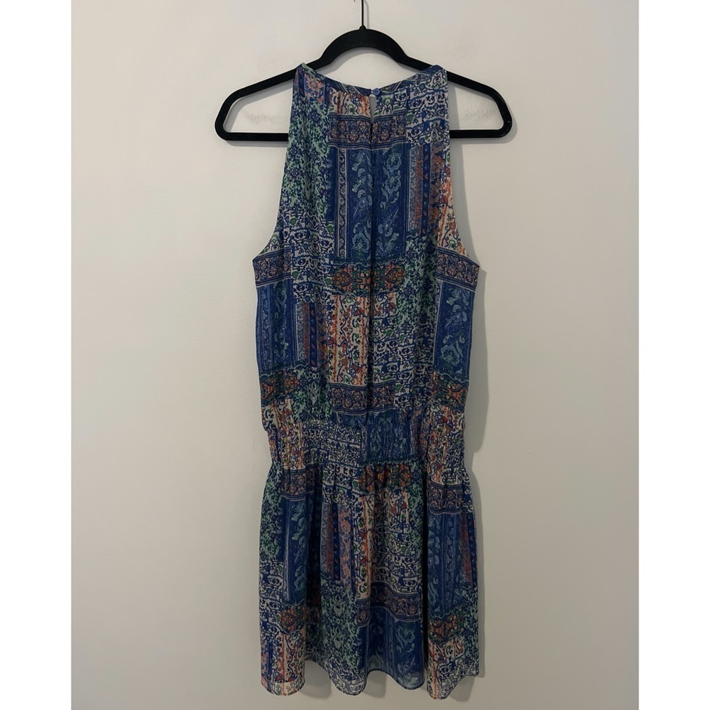Ramy Brook Patchwork Printed Paris Dress Women’s Large Blue Sleeveless Mini - Picture 4 of 17